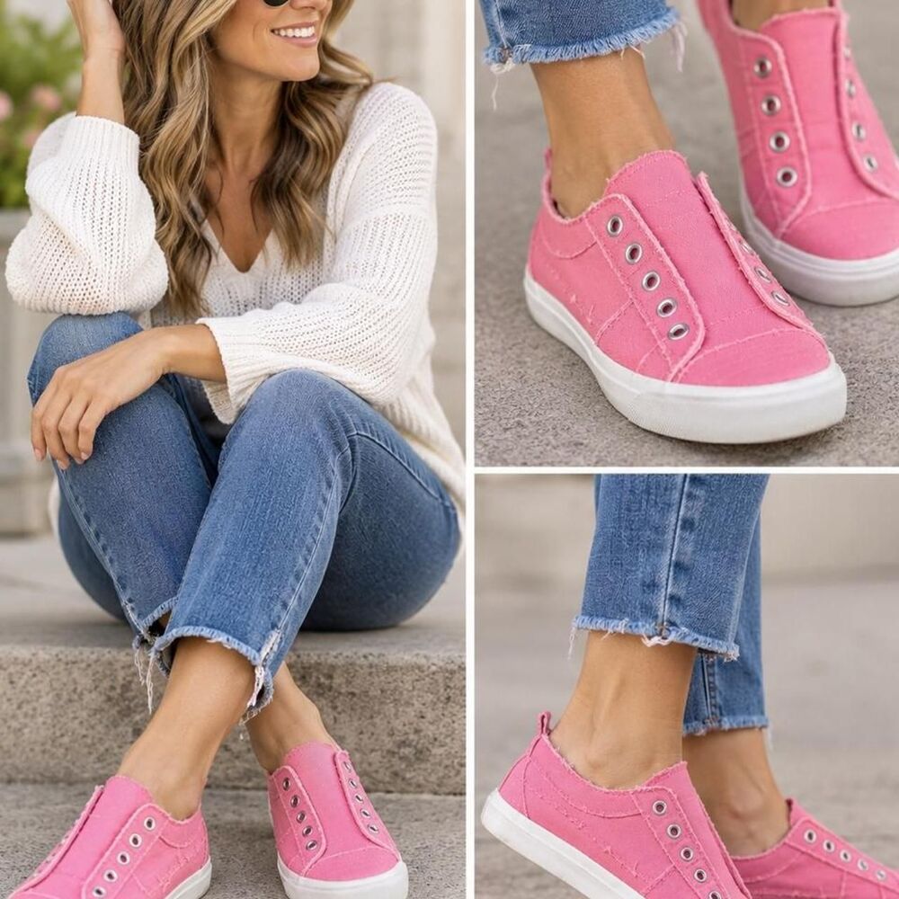 Corkys Women's Laceless Slip-on Sneakers, Pink , Size 7